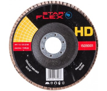 Tarcza listkowa ceramiczna Star Flex T29 SG INOX 125-22 gran 60 TLC1252260