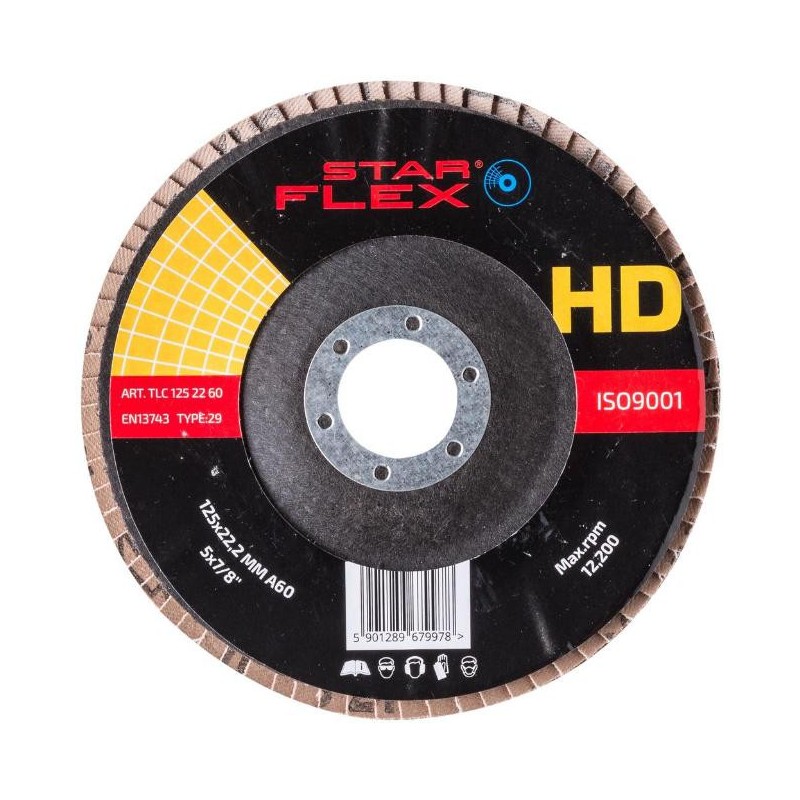 Tarcza listkowa ceramiczna Star Flex T29 SG INOX 125-22 gran 60 TLC1252260