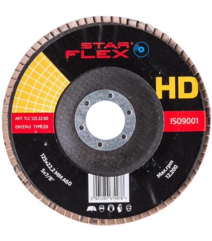 Tarcza listkowa ceramiczna Star Flex T29 SG INOX 125-22 gran 60 TLC1252260