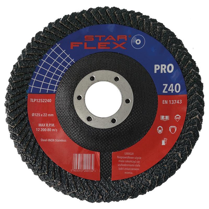 Tarcza listkowa pachwinowa Star Flex 125-22 gran 40 TLP1252240
