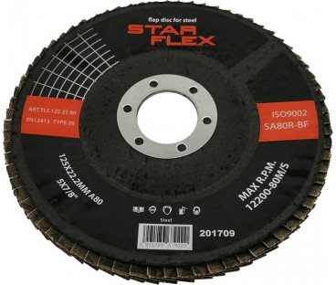 Tarcza listkowa Star Flex STAL T29 125-22 gran 80 TLS1252280