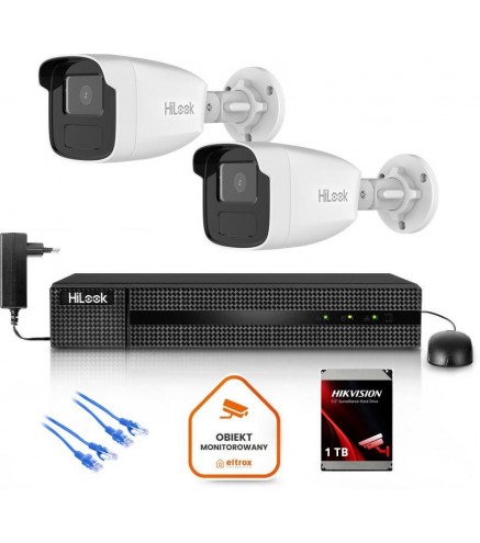 Zestaw monitoringu Hilook 2x kamera IPC-B440H(4mm)(C) z dyskiem 1TB