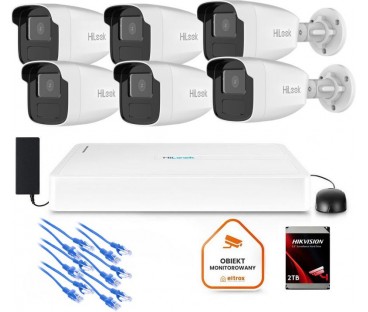 Zestaw monitoringu Hilook 6x kamera IPC-B440H(4mm)(C) z dyskiem 2TB