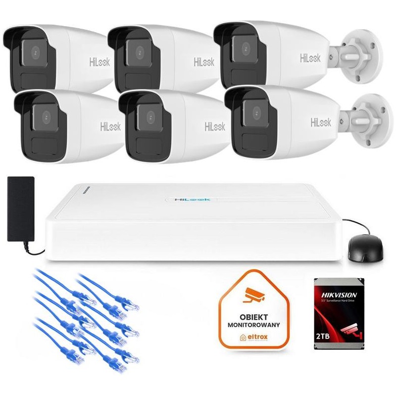 Zestaw monitoringu Hilook 6x kamera IPC-B440H(4mm)(C) z dyskiem 2TB Zestaw monitoringu Hilook 6x kamera IPC-B440H(4mm)(C) z dyskiem 2TB