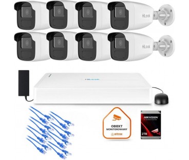 Zestaw monitoringu Hilook 8x kamera IPC-B440H z dyskiem 2TB | Alarmista.pl