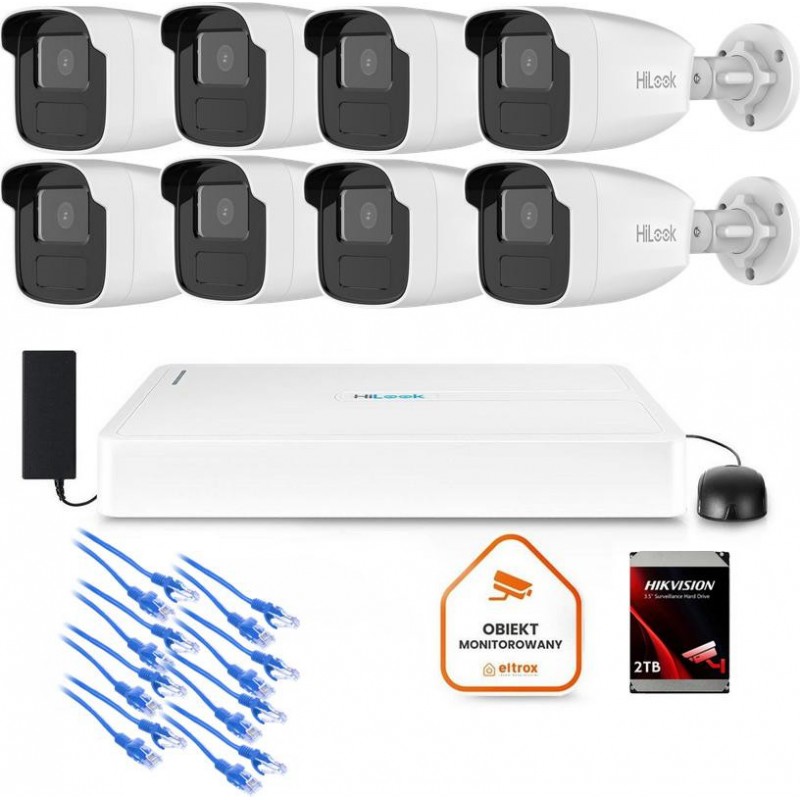 Zestaw monitoringu Hilook 8x kamera IPC-B440H(4mm)(C) z dyskiem 2TB