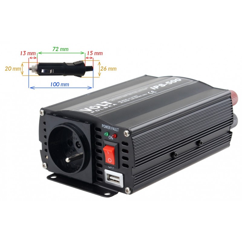 PRZETWORNICA VOLT POLSKA IPS-500 24V / 230V 350/500 W