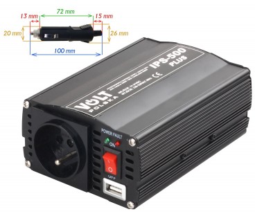 PRZETWORNICA VOLT POLSKA IPS-500 PLUS 24V / 230V 350/500 W