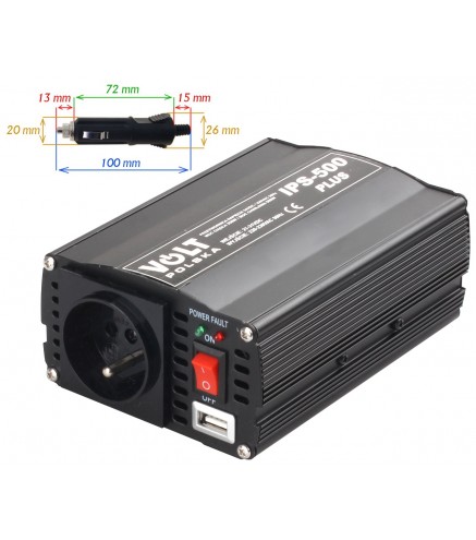 PRZETWORNICA VOLT POLSKA IPS-500 PLUS 24V / 230V 350/500 W