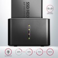 Stacja dokująca MINI AXAGON ADSA-D25 USB 3.2 Gen 1 - 2x SATA 6G 2.5" SSD/HDD CLONE