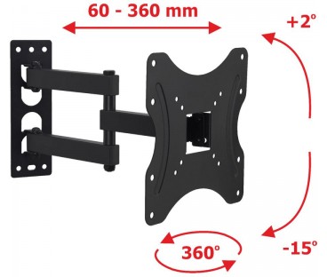 UCHWYT DO TV LED/LCD 19-42" 35KG AR-60A ART reg. pion/poziom