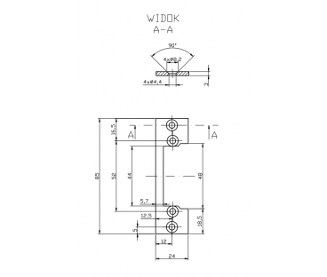 Płaskownik HARTTE OK-P1 krótki, S, 3mm, STC, otwarty
