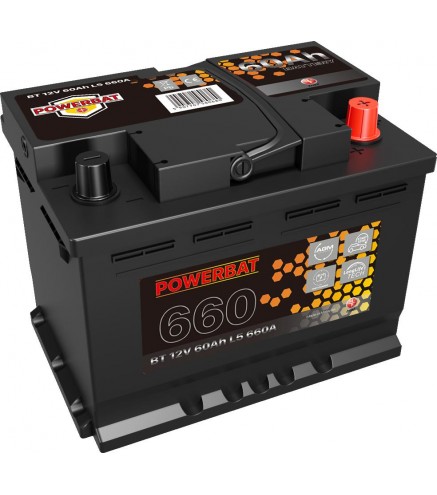 Akumulator AGM samochodowy START-STOP POWERBAT L2 12 V 60 Ah