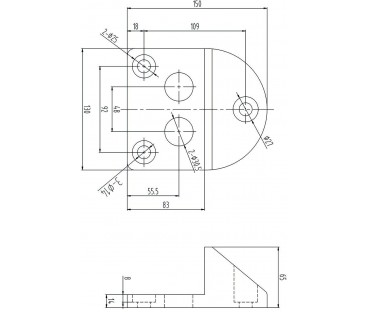 Przykręcany stoper do bramy PSG 61.191 (130x150/H65) powlekany gumą