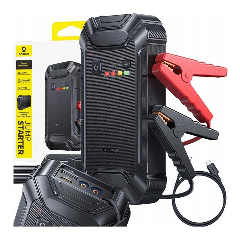 POWERBANK BOOSTER Baseus PrimeTrip VJ1 Jump Starter 12000mAh 12V 5000A Z LATARKĄ I KOMPRESOREM IP55