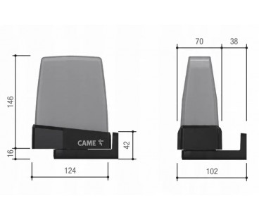 Lampa CAME KRX1FXSO pomarańczowa LED 24/230V (806LA-0010)