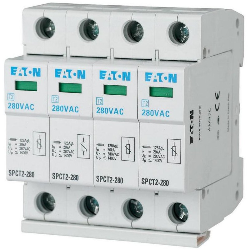 EATON OGRANICZNIK PRZEPIĘĆ T2 C 4P 4M 20/40KA 1.4KV TN, TNS, TNCS SPCT2-280/4