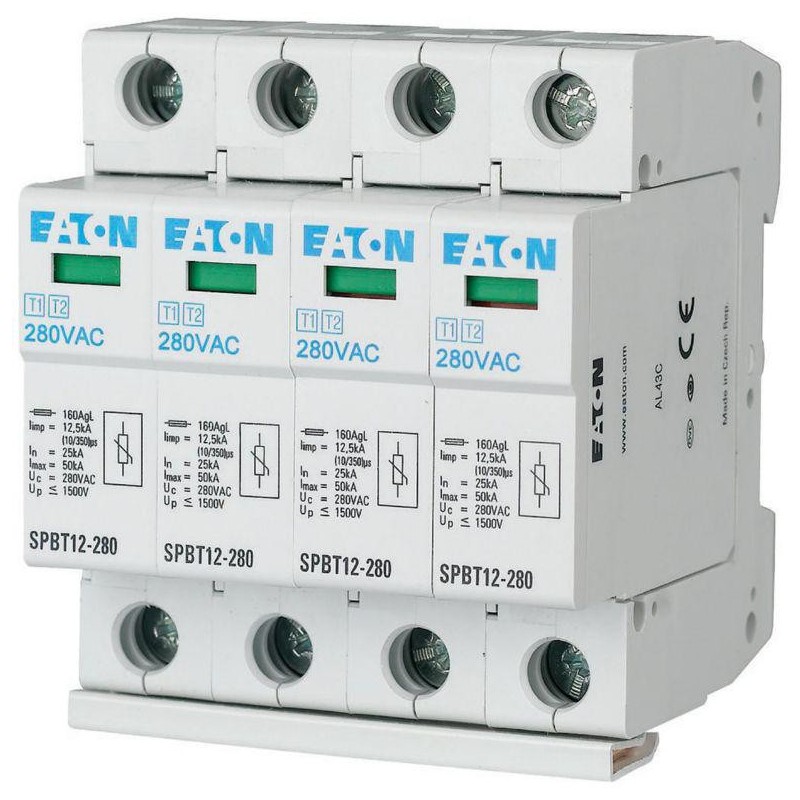 EATON OGRANICZNIK PRZEPIĘĆ T1+T2 B+C 4P 4M 12.5KA 1.5KV TN, TNS SPBT12-280/4