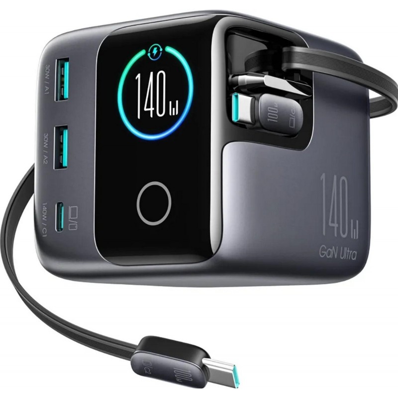 Ładowarka biurkowa Joyroom Podix Jr-TRD01 GaN 140 W 1x USB-C 2x USB-A + zwijane kable 2x USB-C