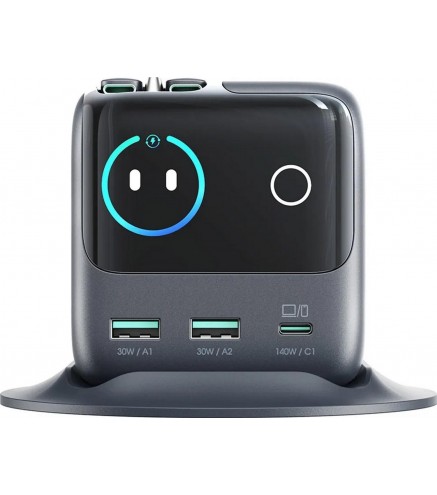 Ładowarka biurkowa Joyroom Podix Jr-TRD01 GaN 140 W 1x USB-C 2x USB-A + zwijane kable 2x USB-C