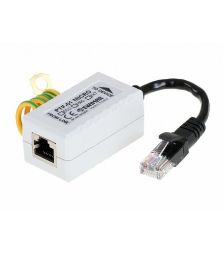 Miniaturowy ogranicznik przepięć do ochrony sieci LAN, EWIMAR PTF-51-ECO/PoE/Micro