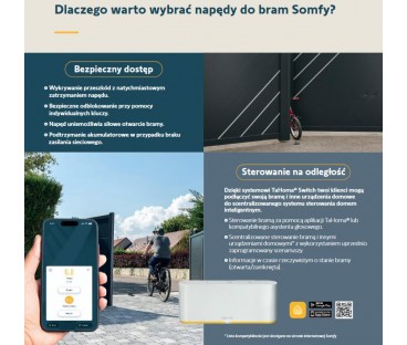Zestaw Somfy Elixo 3S+ IO Standard Pack do 600kg bram przesuwnych