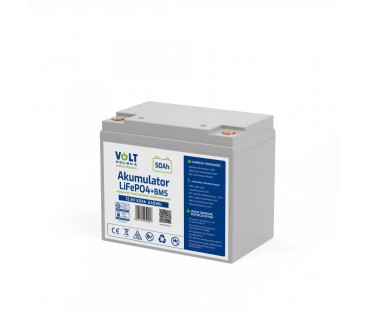 AKUMULATOR VOLT POLSKA LITOWO-ŻELAZOWO-FOSFORANOWY LiFePO4 12V 50Ah 50A