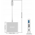 Adapter Przejściówka ZENWIRE 3w1 MHL HUB USB C HDMI 4K BYL-2008N