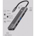 HUB ADAPTER USB-C 7w1 HDMI 4K USB 3.0 SD PD Zenwire BS-HC703