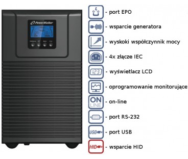 UPS ZASILACZ AWARYJNY PowerWalker VFI 2000 TG