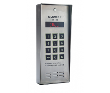 Laskomex CD-2600R audio z czytnikiem kluczy RFID ze stali nierdzewniej, w obudownie natynkowej.