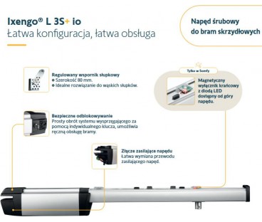 Zestaw Somfy Ixengo L 3S+ IO Comfort Pack do 8m bram dwuskrzydłowych