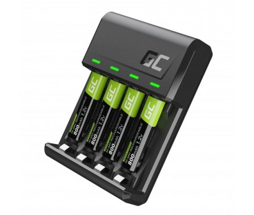 ŁADOWARKA Green Cell VITALCHARGE + ZESTAW AKUMULATORKÓW 4x AAA R03 800 mAh GRSETGC02
