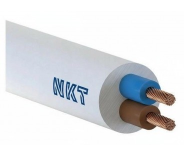 Przewód elektryczny linka H03VV-F OMY 2x0,75mm2 300V NKT biały 100m
