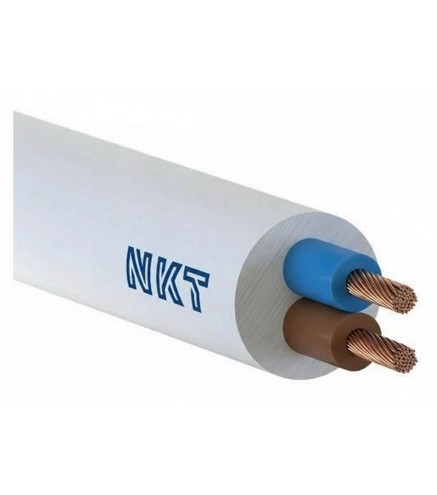 Przewód elektryczny linka H03VV-F OMY 2x0,75mm2 300V NKT biały 100m