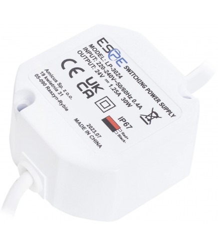 ZASILACZ IMPULSOWY DOPUSZKOWY HERMETYCZNY ESPE LP-3024 24V/30W/1.25A