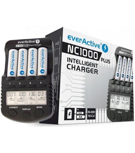 Ładowarka procesorowa do akumulatorków AA / AAA everActive NC-1000 PLUS