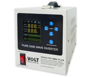 Przetwornica VOLT POLSKA SINUSPRO 850E PLUS 2/230V (500/850W) [AGM, GEL, LiFePO4]