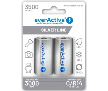 Akumulatorki C / R14 Ni-MH everActive 3500 mAh Silver Line (box 2 szt.)