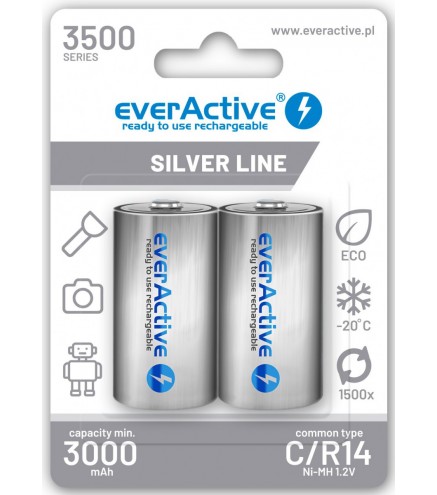 Akumulatorki C / R14 Ni-MH everActive 3500 mAh Silver Line (box 2 szt.)