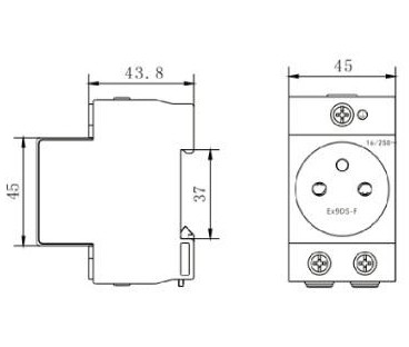 Gniazdo modułowe, na szynę DIN TH-35, do rozdzielnicy Noark Ex9DS-F 106194