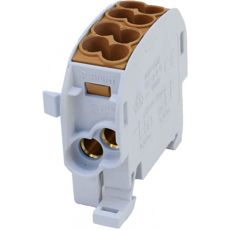 Blok rozdzielczy odgałęźny SCB 25 Al/Cu 80110 SIMBLOCK, brązowy 81501015