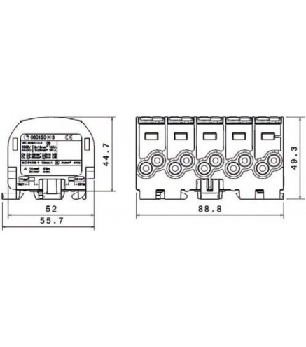 Blok rozdzielczy - odgałęźny Al/Cu 80150 SIMBLOCK sza/nie/zie SCB 25-5X 81500020