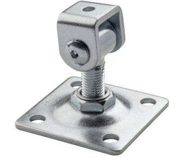 Zawias PSG 61.018.01 z szyldem 80x80x3mm - gwint M16 (regulowany, ucho ocynkowane)