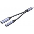 Unitek Adapter USB-C na minijack 3,5mm i USB-C 60W