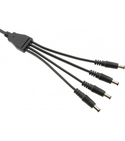 Splitter DC ESPE 1x4 gniazdo DC 2,1/5,5 / 4 x wtyk prosty DC 2,1/5,5