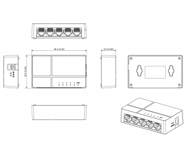SWITCH DAHUA PFS3005-5GT-L-V2