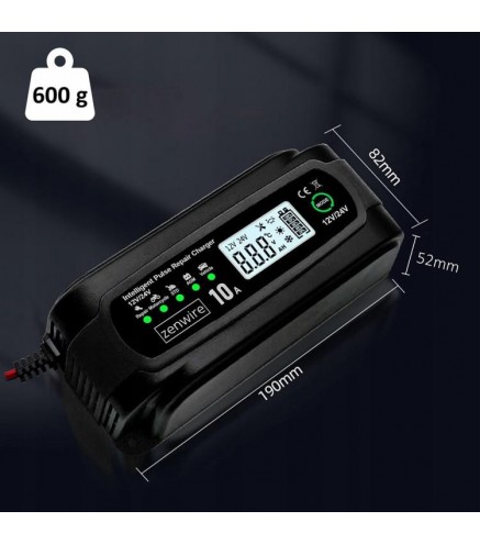 Prostownik Ładowarka Akumulatorów Samochodowy z Funkcją Naprawy 12V 24V 10A Zenwire JMD-10
