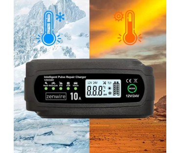 Prostownik Ładowarka Akumulatorów Samochodowy z Funkcją Naprawy 12V 24V 10A Zenwire JMD-10
