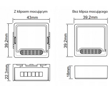 Moduł OXT mini ściemniacz 2 obwody WiFi TUYA